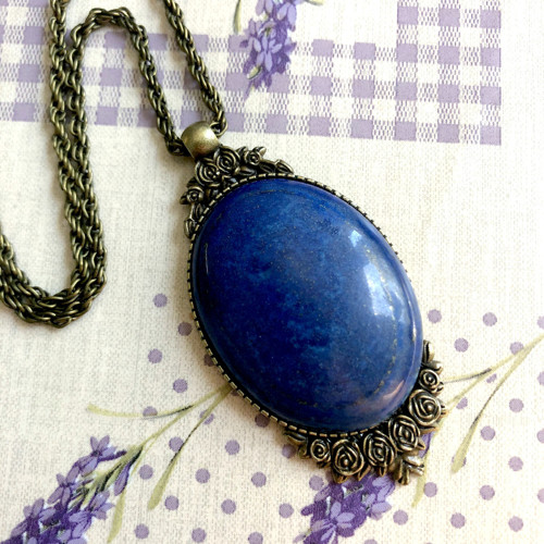 Vintage náhrdelník s lapisem lazuli — foto 2