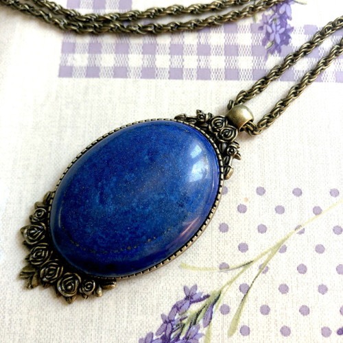 Vintage náhrdelník s lapisem lazuli — foto 3