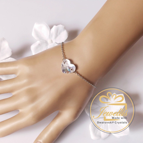 Ocelový náramek Swarovski srdce — foto 2