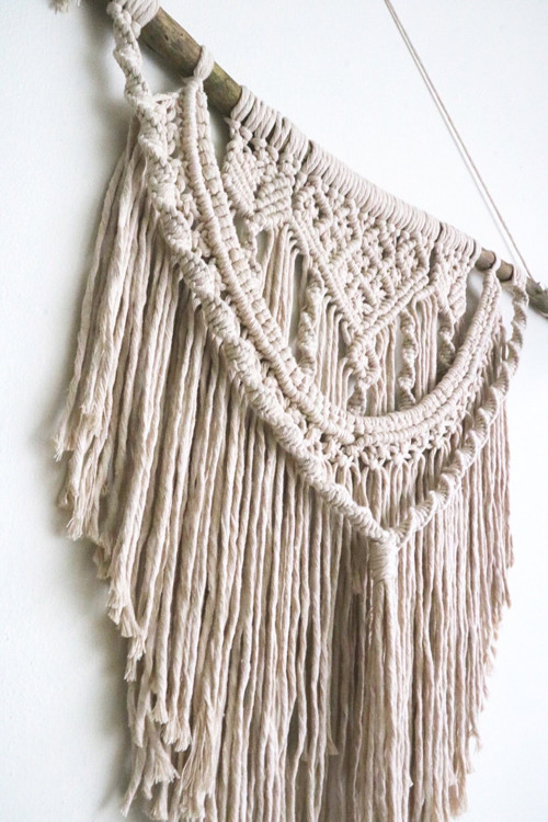 Macramé nástěnný závěs světlý — foto 3