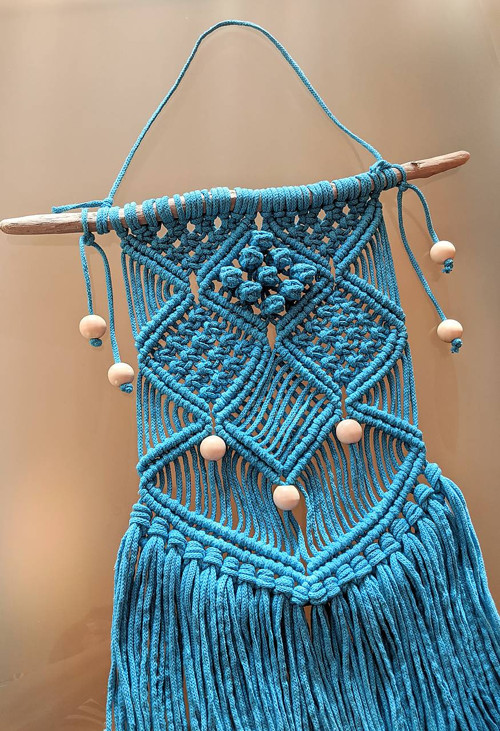 Macrame záves v tyrkysovej farbe — foto 5