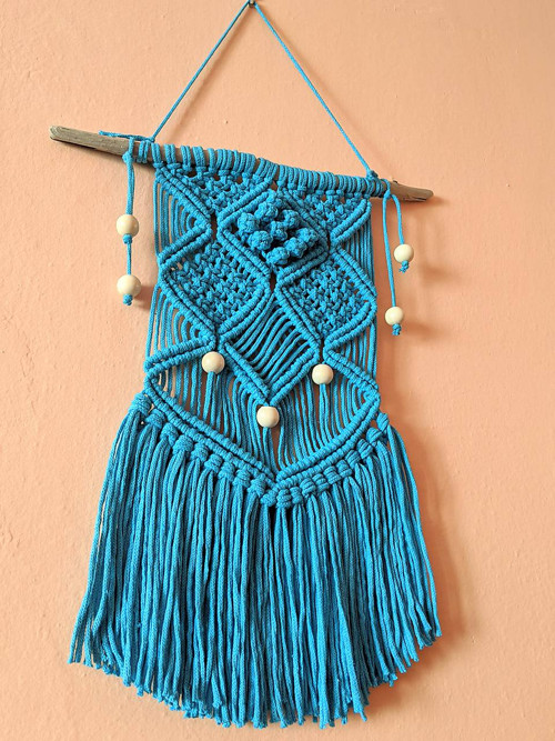 Macrame záves v tyrkysovej farbe — foto 2
