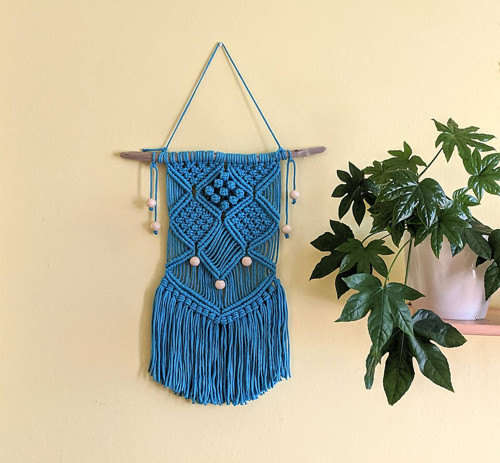 Macrame záves v tyrkysovej farbe — foto 4