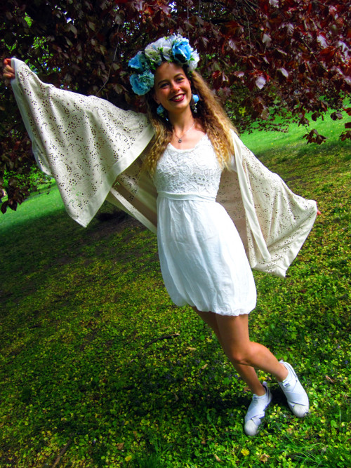 Šaty boho vílí hedvábí&krajka — foto 3