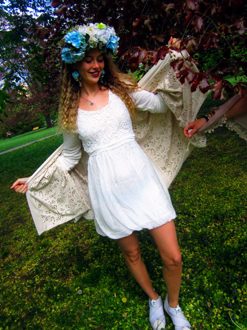Šaty boho vílí hedvábí&krajka — foto 2