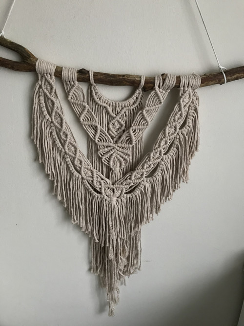 Macramé nástěnný závěs světlý — foto 2