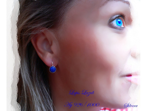 Stříbrné 925 Naušnice s LAPIS LAZULI — foto 5