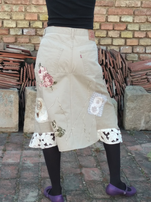 Modelová džínová sukně Upcycling — foto 2