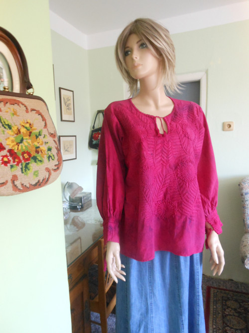 Boho mexická vyšívaná tunika, vel.UNI — foto 2