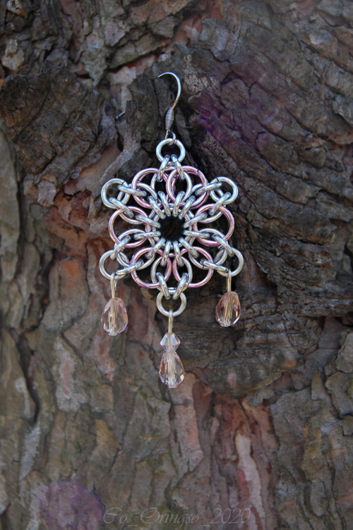 Náušnice AMBRÓZIE pink silver — foto 2
