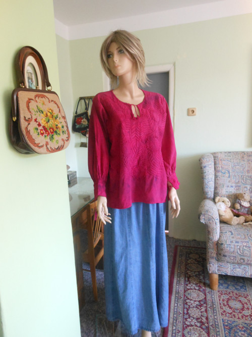 Boho mexická vyšívaná tunika, vel.UNI — foto 4