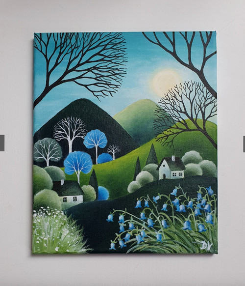 S modrými zvonky (25x30cm) — foto 2