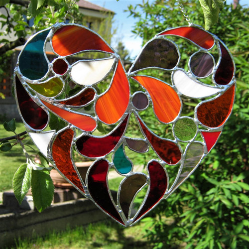 Velké srdce, vitráž - tiffany — foto 3