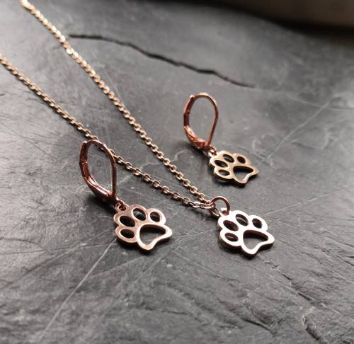 Ocelové náušnice*tlapky*rosegold — foto 6