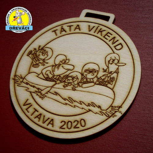 MEDAILE dřevěná Táta víkend Vltava 2020 — foto 2