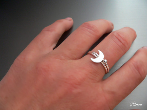 Stříbrný 925 SET Prstýnky Basic minimalist a Moon — foto 2