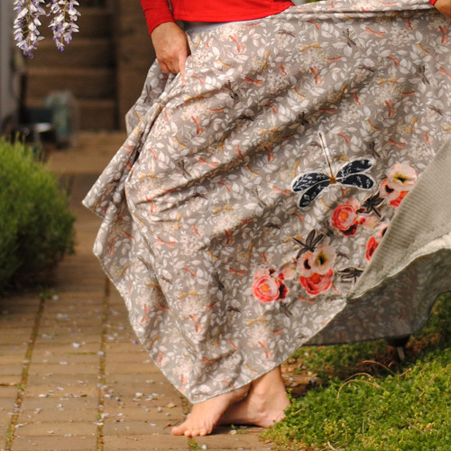 "Drafonfly´n´Roses", kolová maxisukně — foto 2