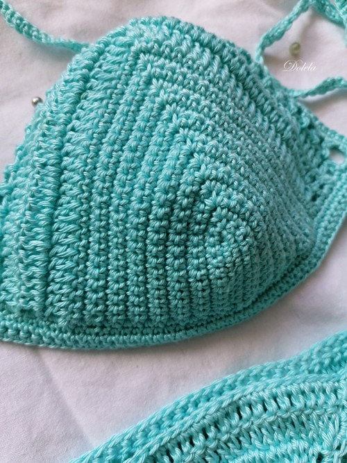 Háčkované azurové bikiny /SKLADEM — foto 5