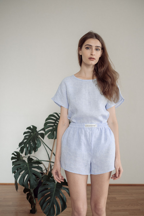 Domácí set LEN světle modrý — foto 6
