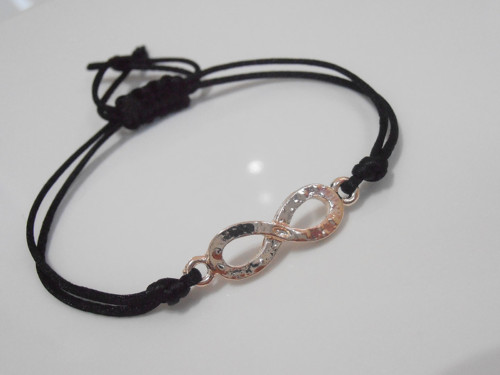 "Infinity" - saténový náramek - Rose Gold — foto 2