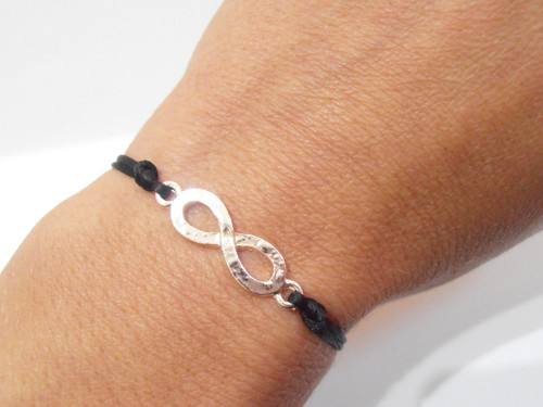 "Infinity" - saténový náramek - Rose Gold — foto 4