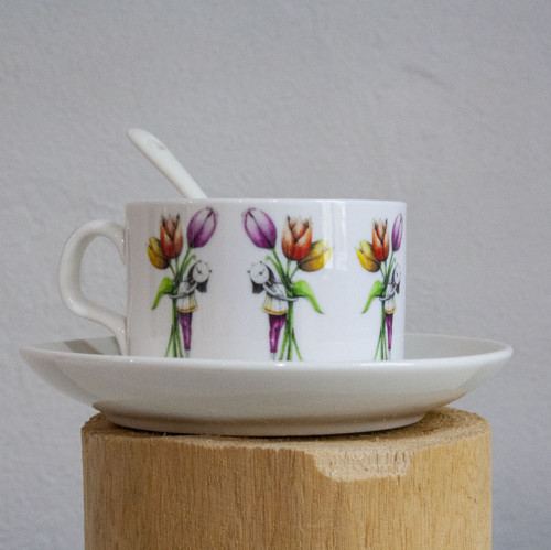 Hrnek - kávový set - tulipán — foto 2
