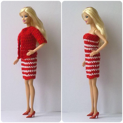Oblečky pro Barbie - šaty, kabátek + botičky — foto 3