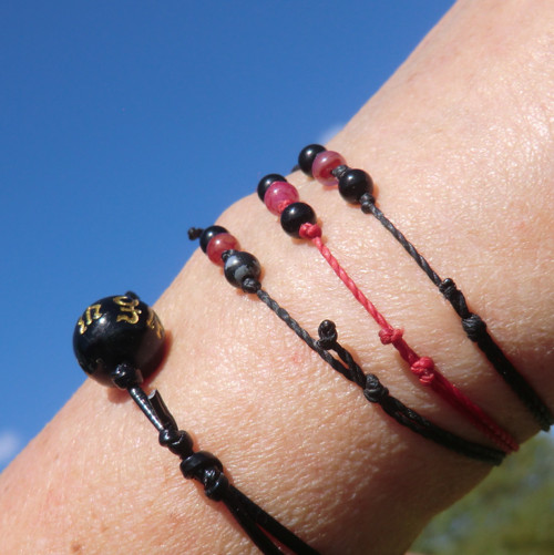 3 kamínky Elegance červ. * Obsidi + Rubelit + Onyx — foto 6