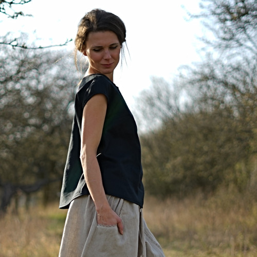 Simple - lněná halenka (černá) — foto 2