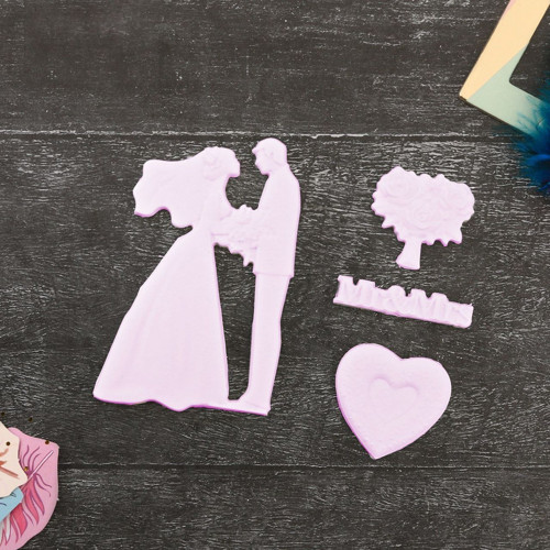Silikonová formička pro scrapbooking, 3D svatební — foto 3