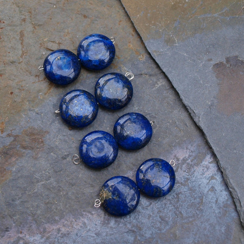 Lapis lazuli, pár čoček 10 mm — foto 4