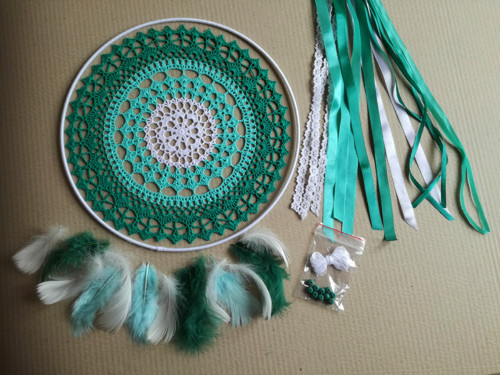 Sada na lapač snů 30 cm - mentolka — foto 2