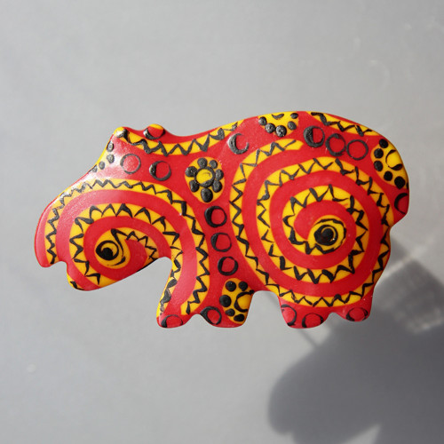 Hippo hispano, brož hroch, fimo — foto 3