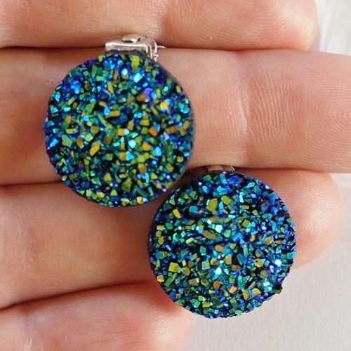 Modré blýskavé klipsy — foto 2