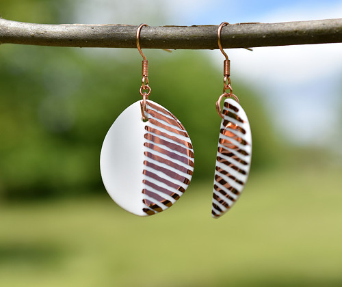 Porcelánové náušnice "Leaves" — foto 4