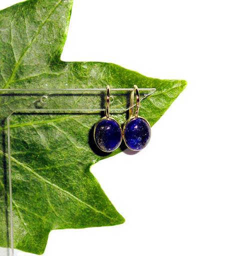 ZLATÉ náušnice EXTRA LAPIS LAZULI 10*8 — foto 2