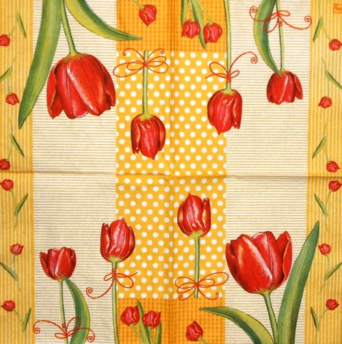 Ubrousek - tulipány (2 ks - AKCE) — foto 2