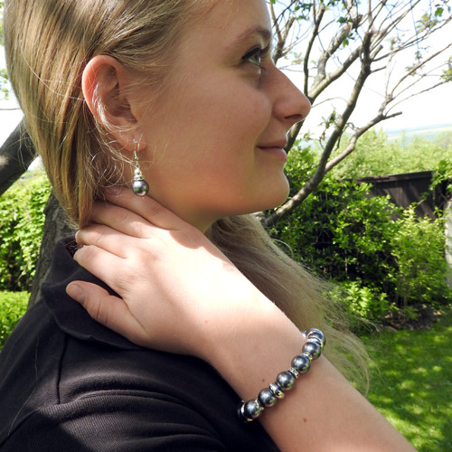 Náušnice elegant šedé — foto 4
