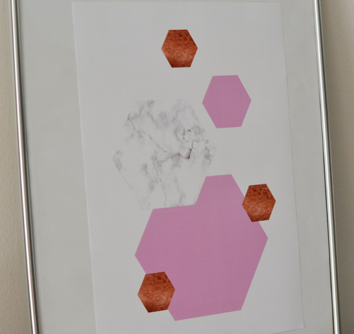 Plakát – Geometrický – rose gold/marble — foto 3