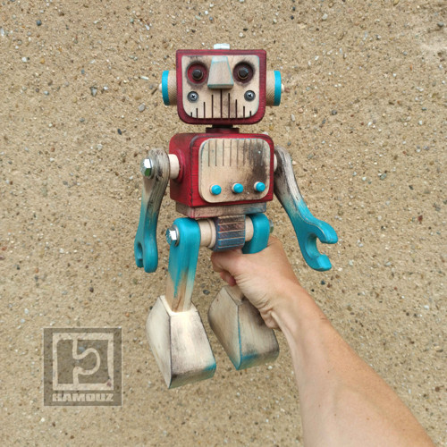 Dřevěný ROBOT patinovaný — foto 3