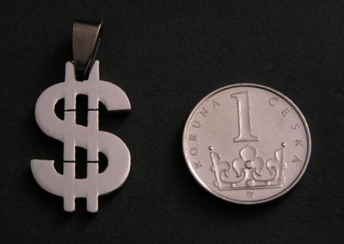 Dolar - ocelový přívěsek — foto 2