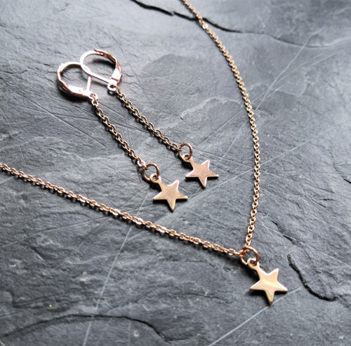 Ocelový náhrdelník*hvězdička*rosegold — foto 6