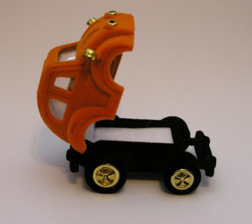 Sametová krabička na šperky - auto oranžové — foto 2