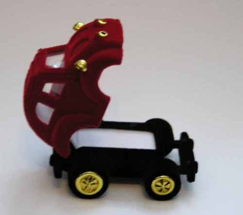 Sametová krabička na šperky - auto červené — foto 2
