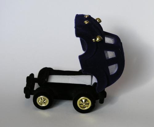 Sametová krabička na šperky - auto modré — foto 2