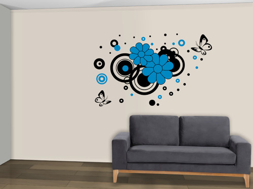 Moderní samolepky na zeď-04 (Modrá), 125x77 cm — foto 5