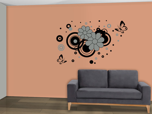 Moderní samolepky na zeď-04 (Šedá), 125x77 cm — foto 5