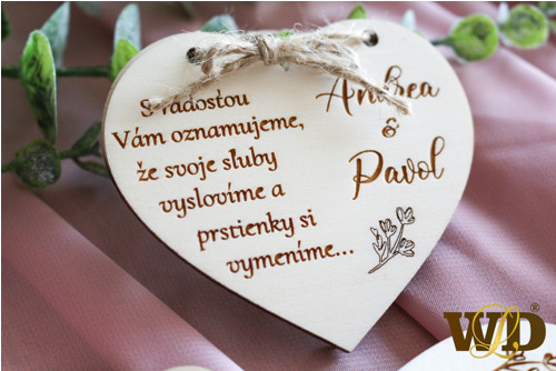 Dřevěné svatební oznámení — foto 2