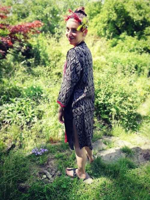 Boho tunika černo - rudá — foto 3