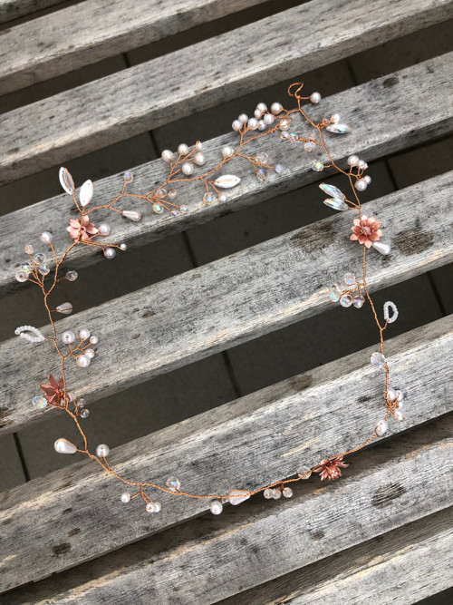 Boho věneček - rosegold — foto 4